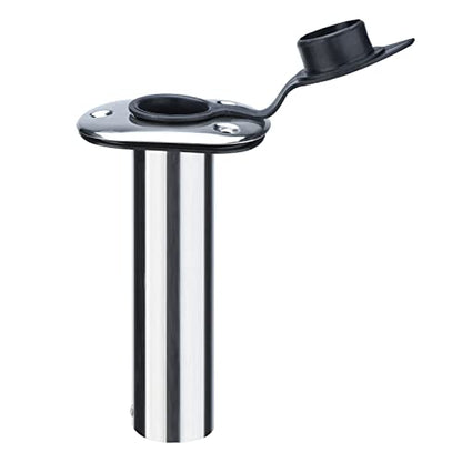 NovelBee 4pcs Boat Fishing Rod Holders,Stainless Steel Fishing Rod Rack Flush Mount withCap,Liner,Gasket (90 Degree Rod Holder)