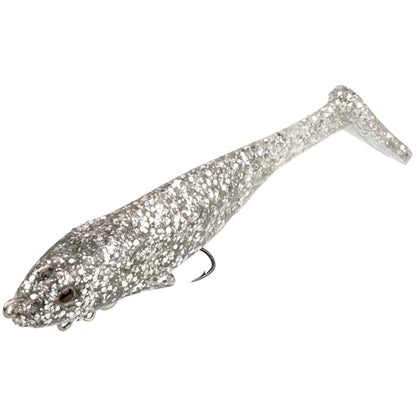 Strike King Final Copy Fishing Lure, Pre-Rigged Soft Plastic Swimbait, Free-Swinging Size 4 Treble Hook, Belly Magnetic Hook Keeper, 7/8-Ounce - color: Carolina Chrome
