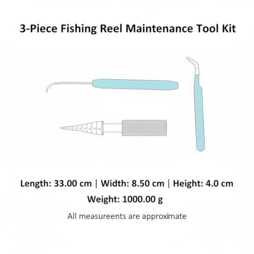 3-Piece Fishing Reel Maintenance Tool Kit - Metal Bearing Remover & Gear Service Set for Spinning and Baitcasting Reels - color: Gold