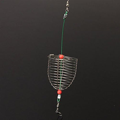 5PCS Fishing Bait Trap Cage Feeder Basket Lures Bait Fishing Accessories