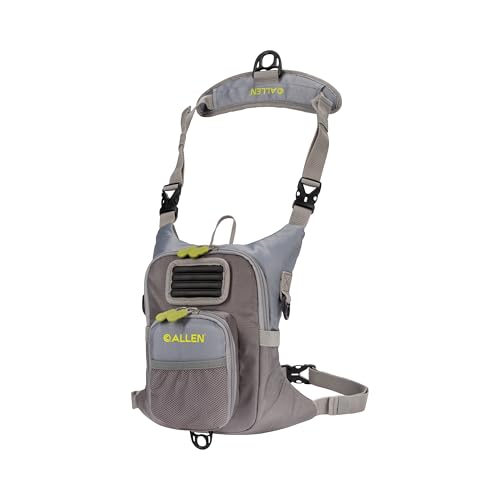 AC ALLEN Fall River Fishing Chest Pack, Fits Up to 2 Tackle/Fly Boxes, 152 Cu in / 2.5 L - color: Gray/Lime