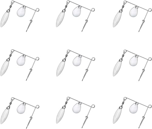 Fishing Spinner Blades for Crappie Spinnerbait - Crappie Fishing Spinner Spin for Jig Lure - style: Silver Colorado Willow