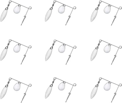 Fishing Spinner Blades for Crappie Spinnerbait - Crappie Fishing Spinner Spin for Jig Lure - style: Silver Colorado Willow