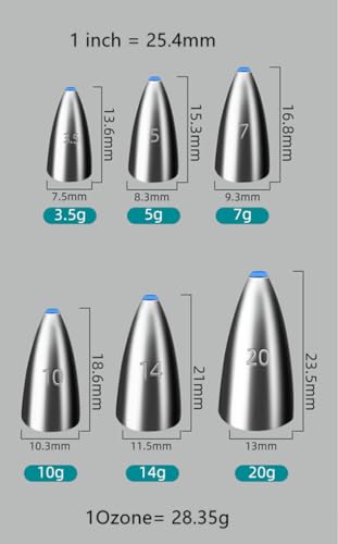 TOASIS Fishing Steel Weights Rubber-core Tube Sinkers - style: 5g/0.17_oz-25pcs