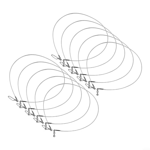 12pcs Fluorocarbon Fishing Leader Set for Saltwater Freshwater, 20LB-80LB, 6-24 Inches, Invisible Underwater, Abrasion-Resistant, Soft Strong Wire with Twists Snap - size: 20in-60lb