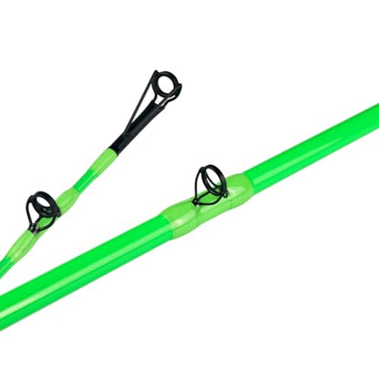 Monster Catfish Casting Rod, 7' MH Glow-in-Dark 1-Piece | Glow catfish rod with S-glass carbon blank, EVA grip, stainless guides, 10-50lb line and 1-10oz lures for night fishing - color: Green, size: ["Catfish Rod 7'-1pc-Medium Heavy"]