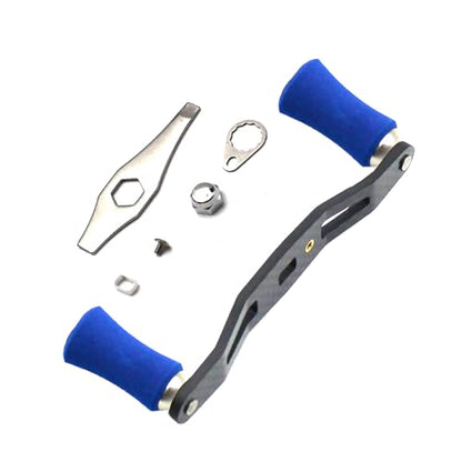 Mr. Z 95mm Carbon Fiber Baitcasting Reel Handle Compatible for Abu Garcia Shimano Daiwa Light Weight Low Profile Casting Reel - color: CAMO Blue, size: Left-handed
