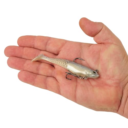 Berkley PowerBait Saltwater Pre-Rigged Cullshad Fishing Soft Bait - color: Chrome Flash, size: 4 in (0.5 oz)