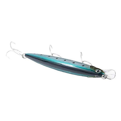 Calissa Offshore Tackle 110mm and 140mm California Inshore Fishing - Special Jerkbait Crankbait Surf Flash Fishing Salt Pro Lure Minnow Zebra MS Metallic Sardine Glow - size: 110mm, style: Chrome Sardine