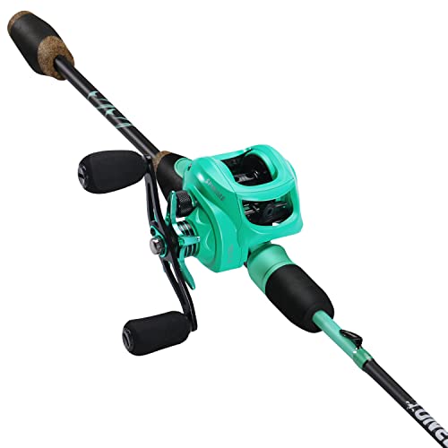 One Bass Fishing Rod and Reel Combo, 2-Piece Spinning & Baitcasting Combo,Medium IM6 Graphite Blank Rods, Stainless Steel Guides