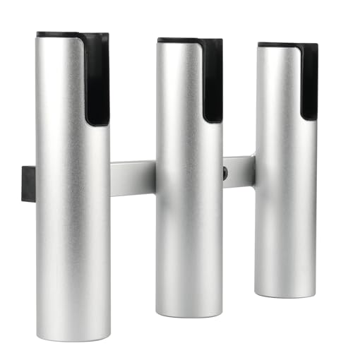 Aluminum Fishing Boat Rod Holder,3/4 Link Tube Aluminum Rod Rack, Suit Boats & Yacht ,Silver - color: Silver 3 Tube