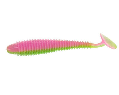 Strike King Rage Swimmer Saltwater Soft Bait Fishing Lure, 3.75", Wide-Bodied Paddle Tail - color: Electric Chicken
