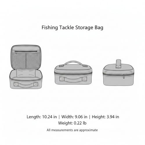 Oxford Cloth Fishing Tackle Bag with Dividers, Portable Lure & Hook Storage Case for Anglers, Black - size: 10.24 x 9.06 x 3.94 in