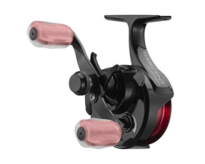 13 Fishing - Descent Aluminum - Inline Ice Fishing Reel - 2.7:1 Gear Ratio - Left Hand Retrieve (Aluminum Spool Gen 2 Design) - D2AL-2.7-LH, Black/Red