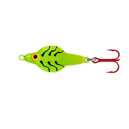 Lindy Rattl'N Flyer Spoon Hybrid Ice Fishing Lure Jigging Spoon - color: Chartreuse Tiger, size: 1/4 oz