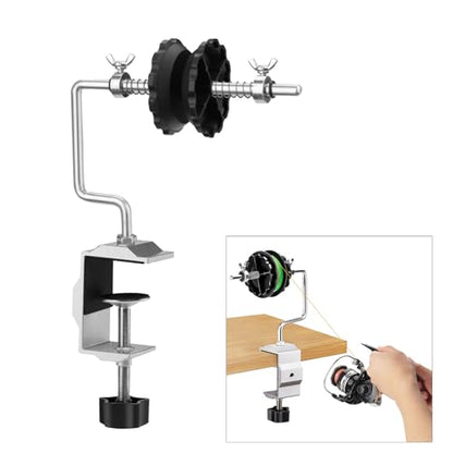 Fishing Line Spooler & Holder for Reels with Spool Tensioner | Portable Table Mount Adding Helper Winder Spooling