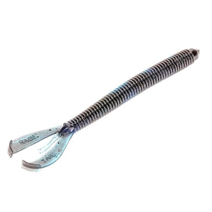 Strike King Rage Twin Tail Menace Worm Soft Bait Fishing Lure, 6", 2 Rage Flange Tails - color: Black Blue Swirl