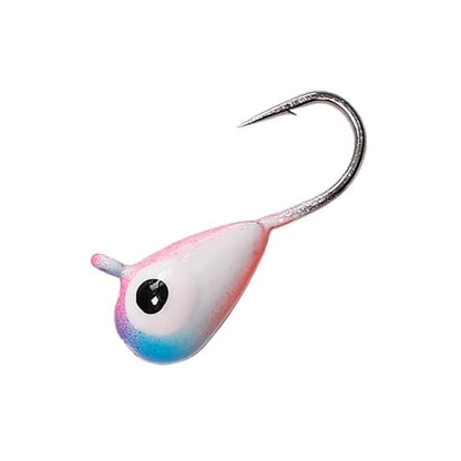 5 Pieces 3.0-6.0mm Teardrop Tungsten Ice Jig - color: 3T01 Pink Blue Orange Glow, size: TIJ02 3MM 5PCS