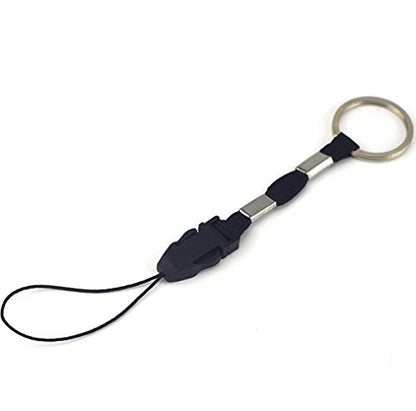 YOUOWO 10Pcs Nylon Finger Short Lanyards With Circular Ring Detachable | Lightweight,Quick Release,for Keys,Phone etc - color: 10 Pack-black
