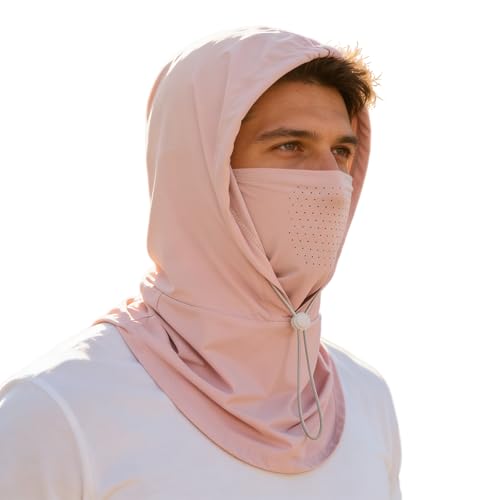 Cooling Balaclava Face Mask Sun UV Protection Hood Full Head Mask Face Cover with Breathable Holes for Cycling Fishing - color: Pink