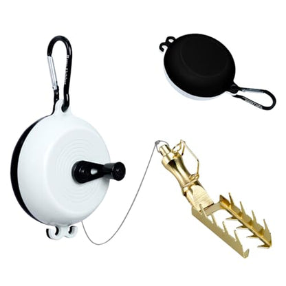 Fishing Lure Retriever - Durable Body, Rescue Tackle Tool, Bait Saver Device, 9.84ft PE Rope Longtail Fishing Accessory | for Saltwater Freshwater Angling Boat Pier River Lake - color: black and white