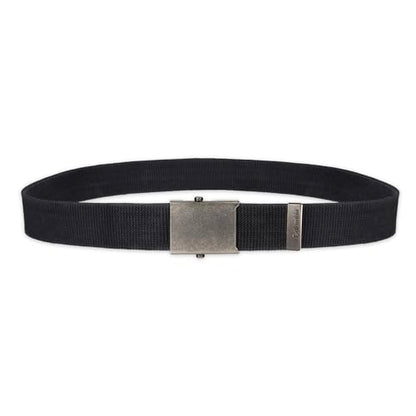 Columbia Men's Military Plaque Buckle Fabric Belt- One Size 42" Length - Everyday and Outdoor Wear - color: Black Cotton Strap