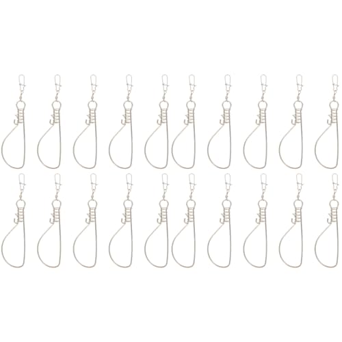 BESPORTBLE 20 Pcs Fish Lock Stainless Steel Fish Stringer Fish Baskets for Live Fish Fishing Live Well for Fish Outdoor Tools Stainless Steel Fish Clip High Strength Wire Clamp