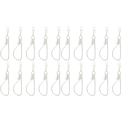 BESPORTBLE 20 Pcs Fish Lock Stainless Steel Fish Stringer Fish Baskets for Live Fish Fishing Live Well for Fish Outdoor Tools Stainless Steel Fish Clip High Strength Wire Clamp