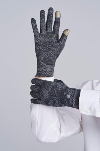 Coolibar Full Finger UV Sun Gloves - UPF 50+ Sun Protection - Gannett - color: Charcoal Coolibar Camo, size: Medium