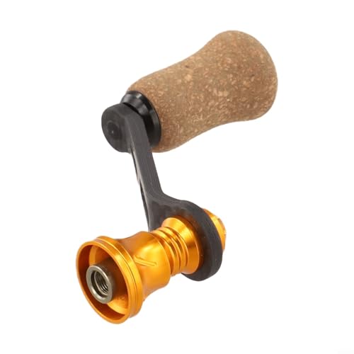 Carbon Fiber Fishing Reel Handle, 70mm Round Knob with Bearings, Screw-in Arm for Daiwa Fuego Salamandura Spinning-Reels(silver) - color: silver