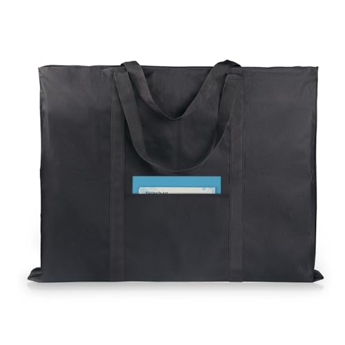 JJRING Dacron Light Weight Art Portfolio Bag, 22'' x 28.5'' for 20'' x 26'' Artworks, Black Carrying Storage Case for Poster, Sketching, and Drawing - size: 20''*26''