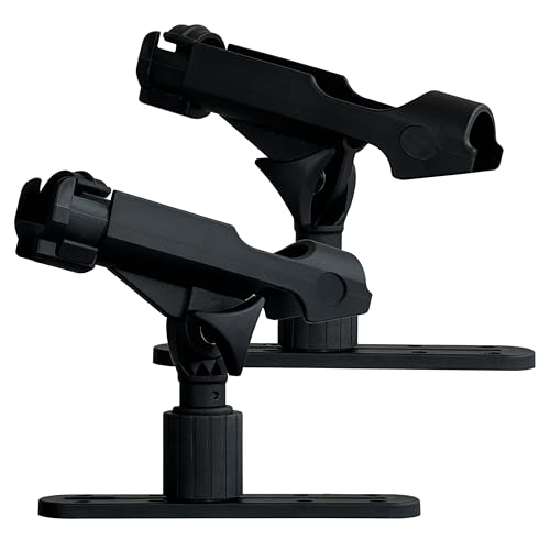 2 Pack Fishing Rod Holder with Track Mount Universal T-Shaped Screw Mounted on Rail for Kayak, Canoe, Fishing Boat - color: 2Pack Rod Holder with Rail