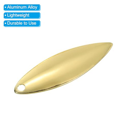 PATIKIL Fishing Lure Blades Willowleaf Lure Making for DIY Bait - color: Golden, size: 1.3"x0.4"
