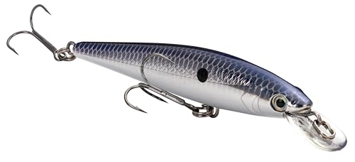 Strike King (HCKVDJ100-401 KVD Jerkbait 100 2-Hook Fishing Lure, 401 - Smokey Chrome/Blue, 1/4 oz, 3 5/8" - size: One Size