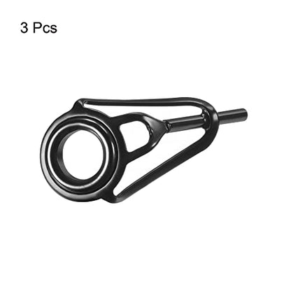 PATIKIL Tube Dia Fishing Rod Tips Repair Kit, Stainless Steel Black Guide Ring for Fishing - size: 1.2mm