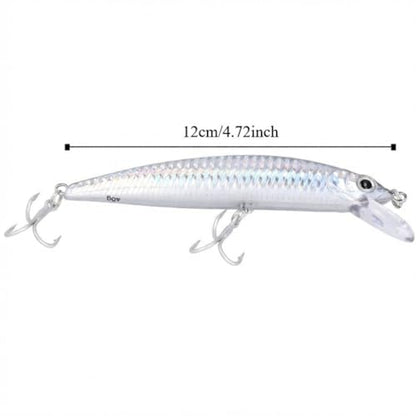 40g Saltwater Fishing Lure with Treble Hook – 120mm Minnow Jerkbait for Ocean, River & Lake Fishing, Stainless Steel & Plastic Construction - color: Black