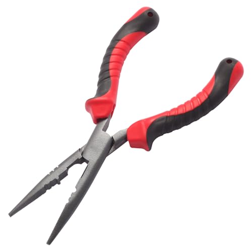 Fishing Pliers – High Carbon Manganese Steel Fish Hook Remover Tool with Tungsten Cutters – Fishing Gripper, Split Ring Pliers, Fishing Gear for Saltwater & Freshwater