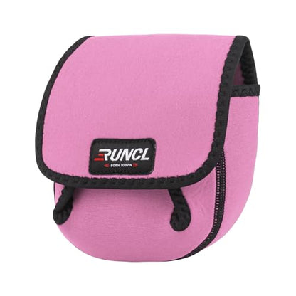 RUNCL Spinning Reel Bag – Protective Storage Pouch for Baitcasting Reels & Spinning Reels, Lightweight & Durable, Ideal for Freshwater & Saltwater Fishing Trips (pink& Black) - color: S-pink& Black