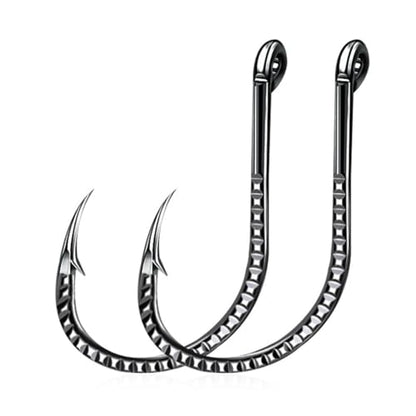 AMHDV Circle Fishing Hooks Circle Hooks Saltwater Freshwater, Dragon Scale Design Octopus Barb Fish Hook - size: 1/0#, style: 50pcs