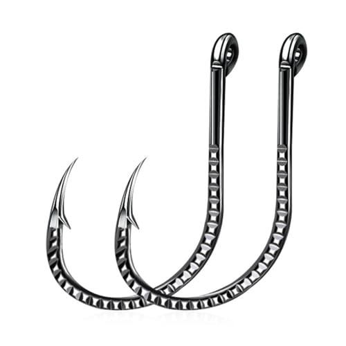 AMHDV Circle Fishing Hooks Circle Hooks Saltwater Freshwater, Dragon Scale Design Octopus Barb Fish Hook - size: 1/0#, style: 100pcs