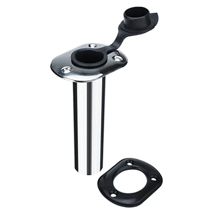 NovelBee 4pcs Boat Fishing Rod Holders,Stainless Steel Fishing Rod Rack Flush Mount withCap,Liner,Gasket (90 Degree Rod Holder)