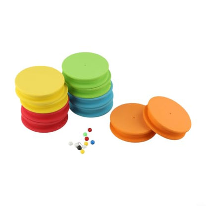 10 Pack EVA Foam Fishing Line Winders with Pins, Rig Spools for Tangle-Free Storage, Compact 65x17mm Organizers in Mixed Colors with ABS Box