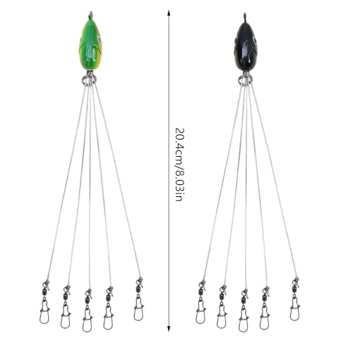 Dnyta 5 Arms Umbrella Rig kit Alabama Rig Fishing Lure Bait Rigs, 2 Pcs | Multi‑Arm Fishing Bait Rigs for Striper Bass Fishing Trout Perch Walleye Freshwater/ Saltwater Boat Trolling - color: 2 Classic Colors