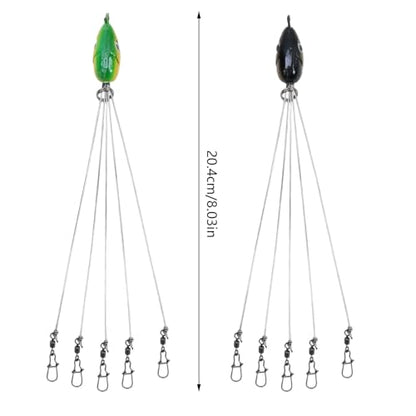 Dnyta 5 Arms Umbrella Rig kit Alabama Rig Fishing Lure Bait Rigs, 2 Pcs | Multi‑Arm Fishing Bait Rigs for Striper Bass Fishing Trout Perch Walleye Freshwater/ Saltwater Boat Trolling - color: 2 Classic Colors