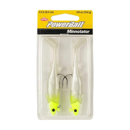 Berkley PowerBait Minnotator Fishing Soft Bait - color: Lemon Head Glow, size: 3.5 in - 3/8 oz
