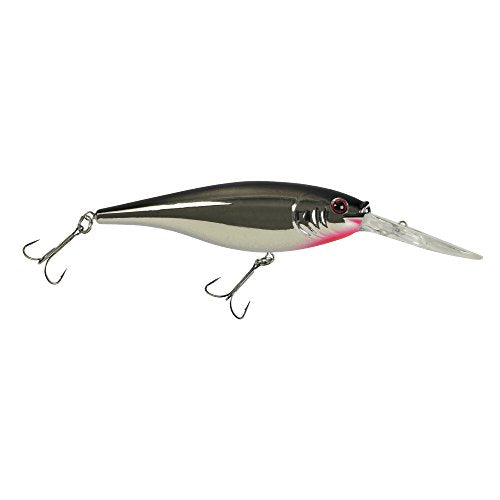 Berkley Flicker Shad Fishing Lure, Black Silver Flash, 5/16 oz, 2 3/4in | 7cm Crankbaits, Size, Profile and Dive Depth Imitates Real Shad, Equipped with Fusion19 Hook - color: Black Silver Flash, size: 2 3/4in - 5/16 oz