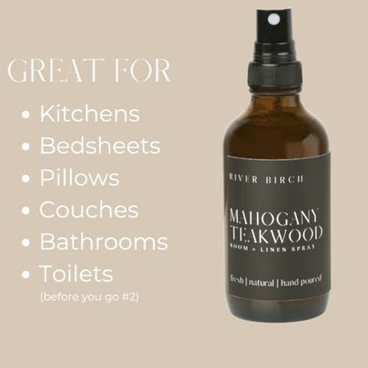 River Birch Fraser Fir Scented Linen and Room Spray | Home Fragrance | 4 oz Glass Amber Bottle | Luxury Signature Scent | Handmade in Texas - color: Fraser Fir