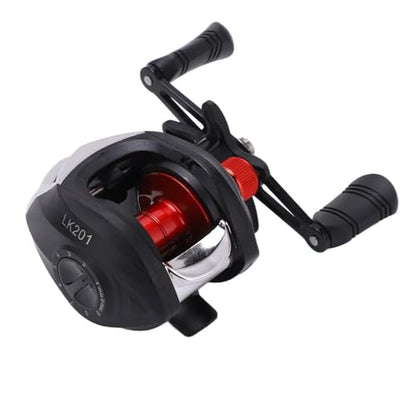 LK201 Low Profile Baitcasting Reel - 7.2:1 Gear Ratio, 8 kg Brake Force, 17+1 Bearings, Right-Handed Baitcaster for Freshwater & Saltwater Fishing