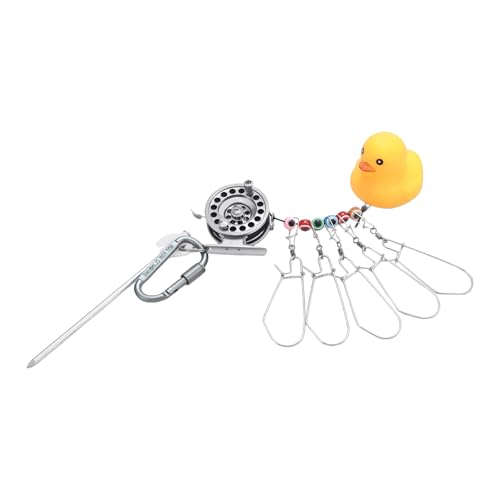 Live Fish Holder Stringer with Stainless Steel Chain and Reel Tackle Fishing Holder Buckle Set with Reel - color: 5 buckles, size: 5m