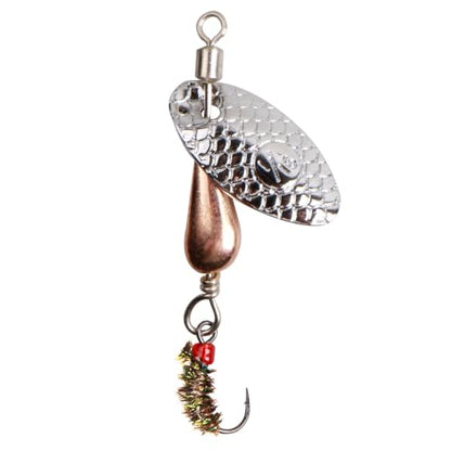 Trout Spinners - Fly Trout Fishing Lures for Bass Salmon Pike, Smallmouth Bass Lures with Brass Spinner for Lake River Fishing - color: Style A-0.1oz/5PCS